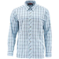 Men's Stone Cold Fishing Long Sleeve Shirt -Outdoor Clothing Sale 12262 439 stone cold ls shirt mist admiral blue plaid front s20 2 lowres plp 785d2535 2b2b 4969 b132 bd44dbf18432