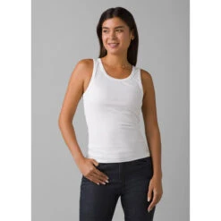 Prana Women's Foundation Rib Tank -Outdoor Clothing Sale 1971001 WHITE