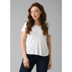 Prana Women's Foundation Short Sleeve Vneck -Outdoor Clothing Sale 1971451 WHITE 5da27103 05ae 4774 97b0 3855b1651ee0