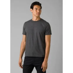 Men's PrAna Crew T-Shirt -Outdoor Clothing Sale 1971461 CHARCOALHEATHER