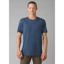Men's PrAna Crew T-Shirt -Outdoor Clothing Sale 1971461 DENIMHEATHER