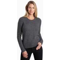 KUHL Women's Faye Sweater -Outdoor Clothing Sale 4422 Faye Sweater Pavement Front ae2a9e54 deab 4d48 b29a 489a3cda923e