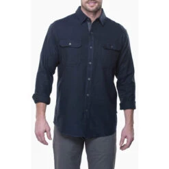 KUHL Men's Descendr Flannel Shirt -Outdoor Clothing Sale 7244 descendr ls mutiny blue front pdp photo 8291e362 27cd 465b ab72 90aa30374f1e