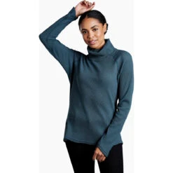KUHL Women's Petra Turtleneck -Outdoor Clothing Sale 8066 Petra Turtleneck Veridian Front