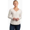 KUHL Women's Lola Henley 2 KUHL Women's Lola Henley -Outdoor Clothing Sale 8067 Lola Henley Ivory Front