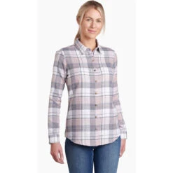 KUHL Women's Kamila Flannel -Outdoor Clothing Sale 8377 Kamila Flannel Cedar Rose Front
