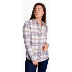KUHL Women's Kamila Flannel -Outdoor Clothing Sale 8377 Kamila Flannel Ganache Front