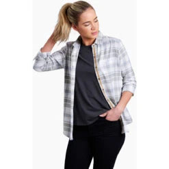 KUHL Women's Kamila Flannel -Outdoor Clothing Sale 8377 Kamila Flannel Sage Front 1