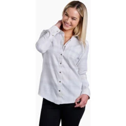 KUHL Women's Kamila Flannel -Outdoor Clothing Sale 8377 Kamila Flannel Sea Salt Front 1