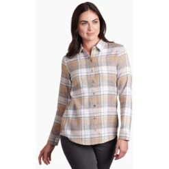 KUHL Women's Kamila Flannel -Outdoor Clothing Sale 8377 kamila flannel sand dune front pdp photo 1