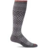 Women's Chevron Graduated Compression Socks -Outdoor Clothing Sale Chevron SW7W Charcoal