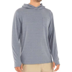 Men's Bamboo Crossover Hoody -Outdoor Clothing Sale M Crossover Hoody HeatherBlueDusk 1