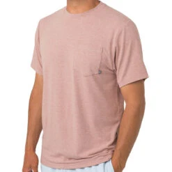 Men's Bamboo Flex Pocket Tee -Outdoor Clothing Sale M FlexPocketTee HeatherAdobeRed 1