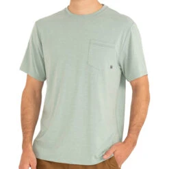 Men's Bamboo Flex Pocket Tee -Outdoor Clothing Sale Mens FlexPocketTee HeatherKeysGreen 1
