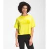 The North Face Women's Short Sleeve Half Dome Cropped Tee -Outdoor Clothing Sale NF0A4AUF JE3 hero