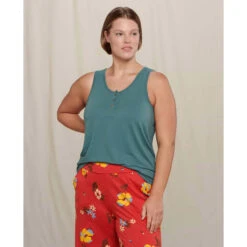 Women's Piru Henley Tank -Outdoor Clothing Sale T1002107 SILVER PINE 1