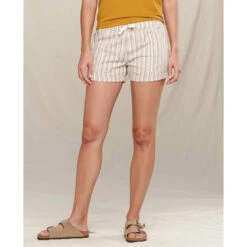 Women's Taj Hemp Short 7 Women's Taj Hemp Short -Outdoor Clothing Sale T1312008 EGRET THIN STRIPE 1