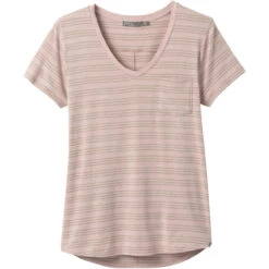 Prana Women's Foundation Short Sleeve Vneck -Outdoor Clothing Sale W11170142 SPARROWHEATHERSTRIPE ALT 9