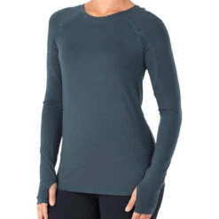 Women's Bamboo Midweight Long Sleeve -Outdoor Clothing Sale W MWLS BlueDusk 1
