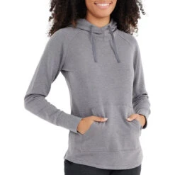 Women's Bamboo Fleece Pullover Hoody -Outdoor Clothing Sale fleece pullover hoody heather navy women top 1 1