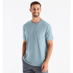 Men's Bamboo Flex Pocket Tee -Outdoor Clothing Sale flex pocket tee heather tide men 1