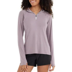 Women's Bamboo Flex Quarter Zip -Outdoor Clothing Sale flex quarter zip purple sage women top 1