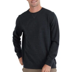 Men's Bamboo Heritage Fleece Crew -Outdoor Clothing Sale heritage fleece crew heather black men top 1
