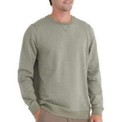 Men's Bamboo Heritage Fleece Crew -Outdoor Clothing Sale heritage fleece crew moss green men top 1