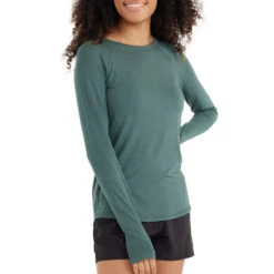 Women's Bamboo Midweight Long Sleeve -Outdoor Clothing Sale midweight long sleeve dark jade women top 1